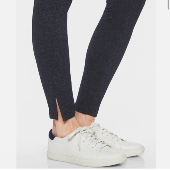 Athleta Black Blue Herringbone Mercer Tights Leggings Tights Pants Size M - Picture 5 of 16